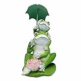 Dekofigur Frosch für den Garten (2021) aus Kunstharz, Statuen im niedlichen Frosch oder andere ländliche Tiere für drinnen und drauß