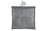 Centaur - Hochwertiges Leder Sitzkissen - Basaltgrau 40x40 cm - Ideal für Stuhl oder Sitzbank - Abwaschbare Echtleder Stuhlkissen - Pflegeleichte Sitzauflag