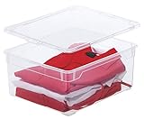 Rotho Clear Aufbewahrungsbox 18l mit Deckel, Kunststoff (PP) BPA-frei, transparent, 18l (40,0 x 33,5 x 17,0 cm)