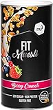 nu3 Fit Protein Müsli Berry Crunch - 450 g Proteinmüsli aus süßen Beeren, Mandeln, Guarana & Matcha als natürlicher Wachmacher - 33% Eiweiß mit nur 4% Zucker - Ideal für Sportler - vegan & g