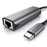 CSL - USB 3.2 Netzwerkadapter 2500 Mbps - USB C auf RJ45 Buchse - Gigabit Ethernet LAN Adapter – bis zu 2500 Mbps / 2.5GBase - kompatibel für iPad Pro, MacBook Pro, MacBook Air, Surface Book