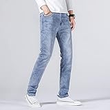 Jeans Herren Hose Jeanshose Classic Pocket Cotton Herren Jeans Straight Denim Pants Business Stretch Hellblau Hose Herrenbekleidung Large 38 40 40 Lightbluewg501H