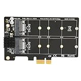 M.2 Adapterkarte M.2 SATA auf PCI-E Dual Disk Array-Karte Übertragungsstabilitäts-Erweiterungskarte für 2230, 2242,2260, 2280 SSD