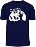 Shirtstreet24, Zombie Walking Dead, Halloween Grusel Herren T-Shirt Fun Shirt Funshirt, Größe: S,dunkelb