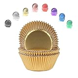 Miss Bakery's House® Mini-Muffinförmchen Folie - Ø 32 mm x 20 mm - Gold - 120 Stück