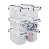 Lesbye Plastikbox Klein mit Griff, Aufbewahrungsboxen Klein, 6er S