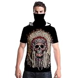 Totenkopf Kurzarm Sommer 3D Printed T-Shirt Herren XL