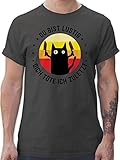 Sprüche Statement mit Spruch - Du bist lustig Dich töte ich zuletzt Katze schwarz - XXL - Dunkelgrau - männer Shirts lustig - L190 - Tshirt Herren und Männer T-S