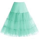Bbonlinedress Kleider Rock Damen Sommerkleid Damen Petticoat Unterrock Crinoline Underskirt Reifrock Mint M