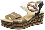 Rieker Damen 68176 Sandale, Beige Kombi, 37 EU