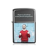 Personalisiertes Foto und Text Elektrisches USB-Feuerzeug Wiederaufladbare Zippo-Feuerzeuge für Feuerzigaretten Flammenloses winddichtes Geschenk für Vater-Ehemann-Liebhaber-F