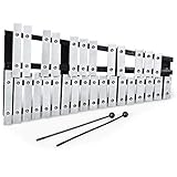 COSTWAY 30 Noten Glockenspiel Xylophon Handpercussion mit Schlägel Tragetasche, Percussion Geeignet für Kinder und Erw