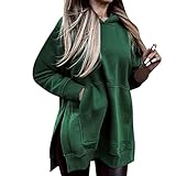 Overdose Damen Longshirts Sweatshirts Tee Tunika Casual Tops Mode Oberteile Tshirt Loose Lange Ärmel T-Shirts Blusen Einfarbig Pullover H
