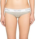 Calvin Klein Damen MODERN COTTON - THONG String, Grau (Grey Heather 020), S