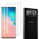 wsky Panzerglas Schutzfolie für Samsung Galaxy S10, 2 Stück + Kamera Panzerglas 2 Stück, 9H Härte Ultra Clear Schutzglas, Anti-Fingerabdruck Panzerglasfolie, Blasenfrei Glasfolie Display