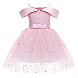 Mädchen Elegant Spitze Tüll Hochzeit Kleid Prinzessin Festzug Cocktailkleid Abendkleid,Mädchen Bowknot Spitze Prinzessin Rock Sommer Pailletten Kleider für Baby Kleinkinder Kinder 2-10 J