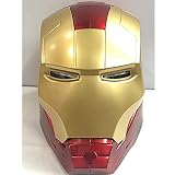 PRETAY Iron Man Helm Maske Leuchtend,Avengers 1/1 Toy Modell Maske Wearable und Luminous Spielzeug Halloween Film Cosplay Kostüm Requisiten Kunststoff Vollmasken Helme (Color : Red, Size : L(55CM))