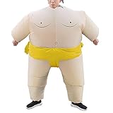 ZYCH Überraschung Aufblasbares Kostüm Sumo Ringer Fasching Karneval Halloween Cosplay Fancy Dress Party Outfit Neuheit Spielzeug für Erwachsene Kinder Geschenk (Color : Yellow - L)