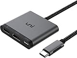 uni USB C HDMI Adapter 3 in 1, USB-C Multiport Adapter, unterstützt 100W Lade, 4K HDMI und USB 3.0, Kompatibel für iPad Pro 2020/2018, MacBook, Galaxy S20 u.s.w Space G