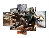 KAIASH 5 TLG Kunstdruck Modular Leinwand Poster Star Wars -Krieger Boba Fett Bilder Moderne wandbilder wandbilder Bild S