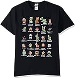 Nintendo Herren Pixel Cast T-Shirt, schwarz, 4X-Groß