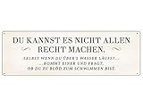 Interluxe METALLSCHILD Blechschild DU Kannst ES Nicht Allen RECHT Machen mit Spruch Wasser Schw