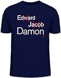 Shirtstreet24, Vampire Damon, Vampir Herren T-Shirt Fun Shirt Funshirt, Größe: XL,dunkelb