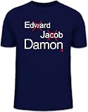 Shirtstreet24, Vampire Damon, Vampir Herren T-Shirt Fun Shirt Funshirt, Größe: XL,dunkelb