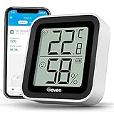 Govee Bluetooth Thermometer Hygrometer für Innenbereich mit mini LCD Bildschirm, Fernüberwachung über Govee Home App, Datenspeicherung und -export, geeingnet für Gewächshaus, Lager, Büro, Z