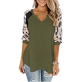 Tshirt Damen 3/4-Ärmel Sommer Oberteile Longshirt Mode Lose Rundhals T-Shirt Frauen Teenager Mädchen Tunika Bluse Lang Tops Streetwear Sport Sw