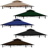 freigarten.de Ersatzdach für Pavillon Grill 2.4[m] x 1.5[m] Meter Sand Antik Pavillon Wasserdicht Material: Panama PCV Soft 370g/m² extra stark Modell 11 (Anthrazit)