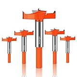 5 teilig Forstnerbohrer Set, Astlochbohrer 35mm-60mm, Holzbohrer set mit Drei Sporen Positionierung, für Holzbearbeitung (35mm - 60mm)