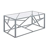 Beliani Eleganter Couchtisch Glas Silber O