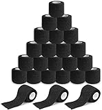 Tattoo Grip Tape Wrap - Rayyl 24PCS Schwarz Tattoo Grip Cover Tape Selbstklebende elastische kohäsive Bandagenrolle, Griff Grip Tube für Tattoo Machine Grip Zubehör Tattoo Supp