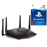 NETGEAR Nighthawk Gaming Router WiFi 6 (AX5400 Speed 6 Streams, Pro Gaming WLAN Router mit DumaOS 3.0 - XR1000 inkl. 30 EUR Playstation PSN Guthaben, deutsches Konto)