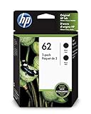 HP 62 Tintenpatronen, Schwarz, Multipack – Tintenpatronen (Original, Pigmenttinte, Schwarz, HP, HP Officejet 8040 mit Neat e-All-in-One, HP Envy 8000 e-All-in-O