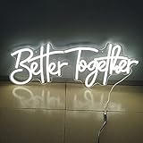 LED-Lichtschild Klare Better Together 56x20cm Neonschild Basis mit Silikon-Neon-Buchstabe für Geburtstagsfeier-Wand-Dekor-Lichter (Better Together)