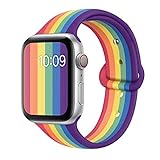Strap Compatible with Apple Watch band 44mm 40mm For iwatch band 42mm 38mm Pride Edition silicone belt bracelet watch series 6 SE 5 4 3