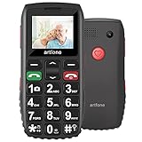 Seniorenhandy, Artfone Mobiltelefon Senioren-Handy Großtastenhandy ohne Vertrag mit großen Tasten 1.77 Zoll Farbdisplay Notruftaste Taschenlampe Kamera GSM Dual SIM Rentner Handy (Schwarz)