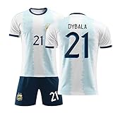 Crstal 2019-20 Dybala 21# Fußball Trikot und Shorts Kinder und Jugend Größe - Geschenke für Kinder Erw. Jungen Baby Fußball T-Shirt Bedrucken (Size:24)
