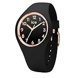 Ice-Watch - ICE glam Black Rose-Gold Numbers - Schwarze Damenuhr mit Silikonarmband - 014760 (Small)