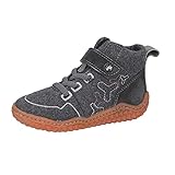 RICOSTA Jungen Halbschuhe FILO, Weite: Mittel (WMS),Barfuß-Schuh,barfußschuhe,Lauflernschuhe,Klettverschluss,flexibel,Asphalt (494),35 EU / 2.5 U