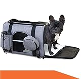 Bualma Hundetasche [Haustiere bis zum 10 kg], Hundetragetasche mit Schultergurt, Hundetasche für kleine Hunde und Katzen | Katzentransporttasche animiert für Auto/Zug/Flugzeug - Tragetasche H