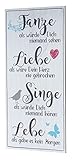 levandeo Wandbild 20x40cm Tanze Liebe Singe Lebe Bild Deko Wandschild Wanddeko Positiv Geschenk