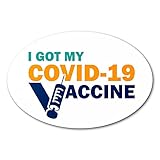 Covid-19 Impfader-Etiketten, 'I Got My Vaccine Aufkleber/I Got My Covid Impfstoffaufkleber, stark haftend, Weiß / 7,6 x 5,1