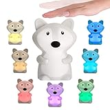 Pauleen 48041 Night Fox Nachtlicht Fuchs für Kinder mit Akku LED Kinderzimmerlampe mit Farbwechsel aus BPA-freiem Silik