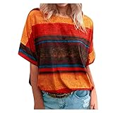 Women ShirtGradient Color CasualStylish Top Shirts (Orange, XL)