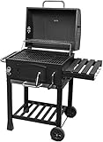 ACTIVA Grill Gusseisen Grillwagen Angular, Schwarz, Holzkohlegrill, 103 x 64,5 x 104 cm - Barbecue Grillwag