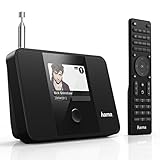 Hama digitaler Radio Tuner (Internetradio DAB+, WLAN/LAN, UKW/FM, UPnP/Bluetooth Streaming, zur Erweiterung von HiFi-Anlagen, Multiroom, App, Fernbedienung, 3,2 Zoll Farbdisplay, Digitalradio) schw