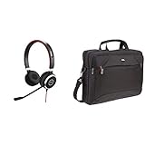 40 MS Stereo-Kabel-Headset mit USB und 3,5 mm-Klinke für PC/Laptop/Smartphone/Tablet, Busylight, für Skype for Business & Amazon Basics Tasche für Laptop/Tablet mit Bildschirmdiagonale 15,6 Z